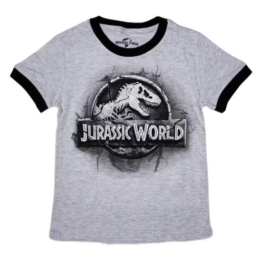 Jurassic World Stone Logo Youth T-Shirt-2