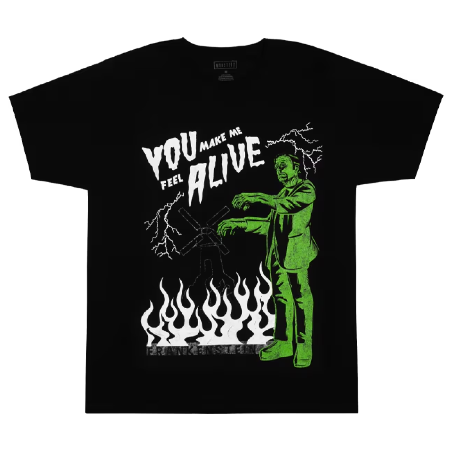 universal monsters shirt Universal Monsters Frankenstein You Make Me Feel Alive T-Shirt Black / SM