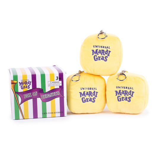 Mardi Gras Beignet Plush Clip 3-Pack