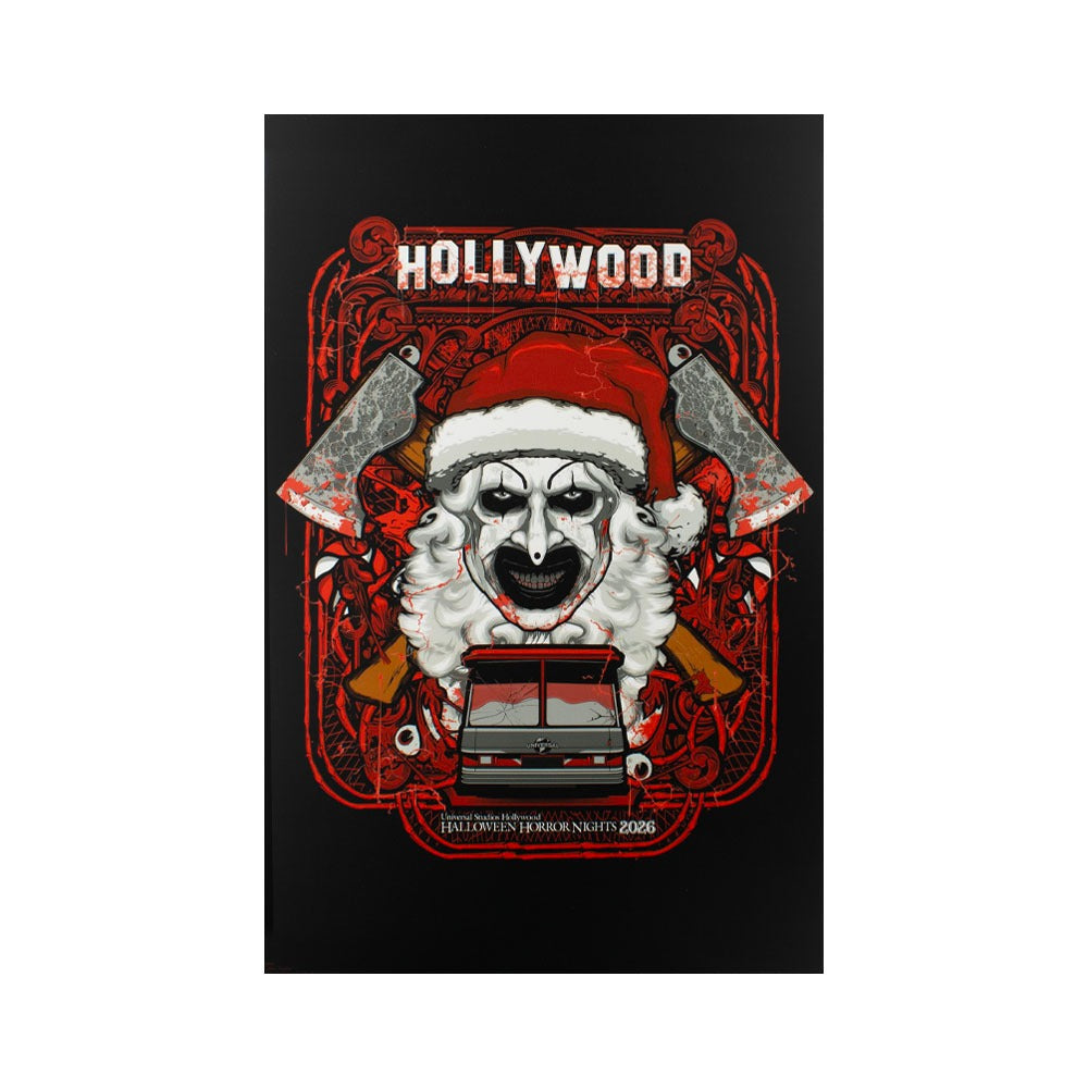 Halloween Horror Nights 2026 Universal Hollywood Art the Clown Tram Poster