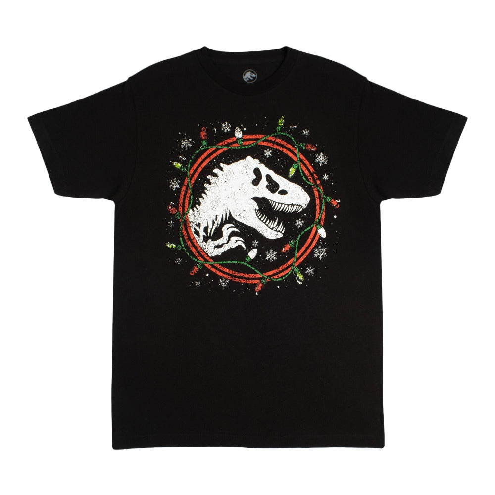 Jurassic Park Holiday T-Shirt, Black, X-Large