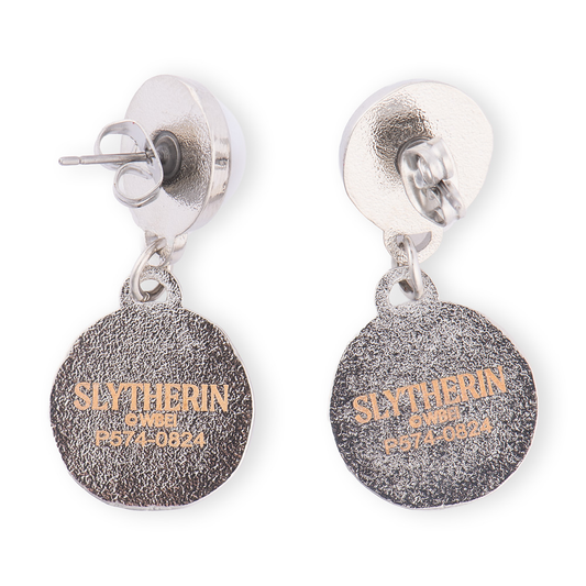 Harry Potter™ Earrings of Slytherin™ Crest with Pearl