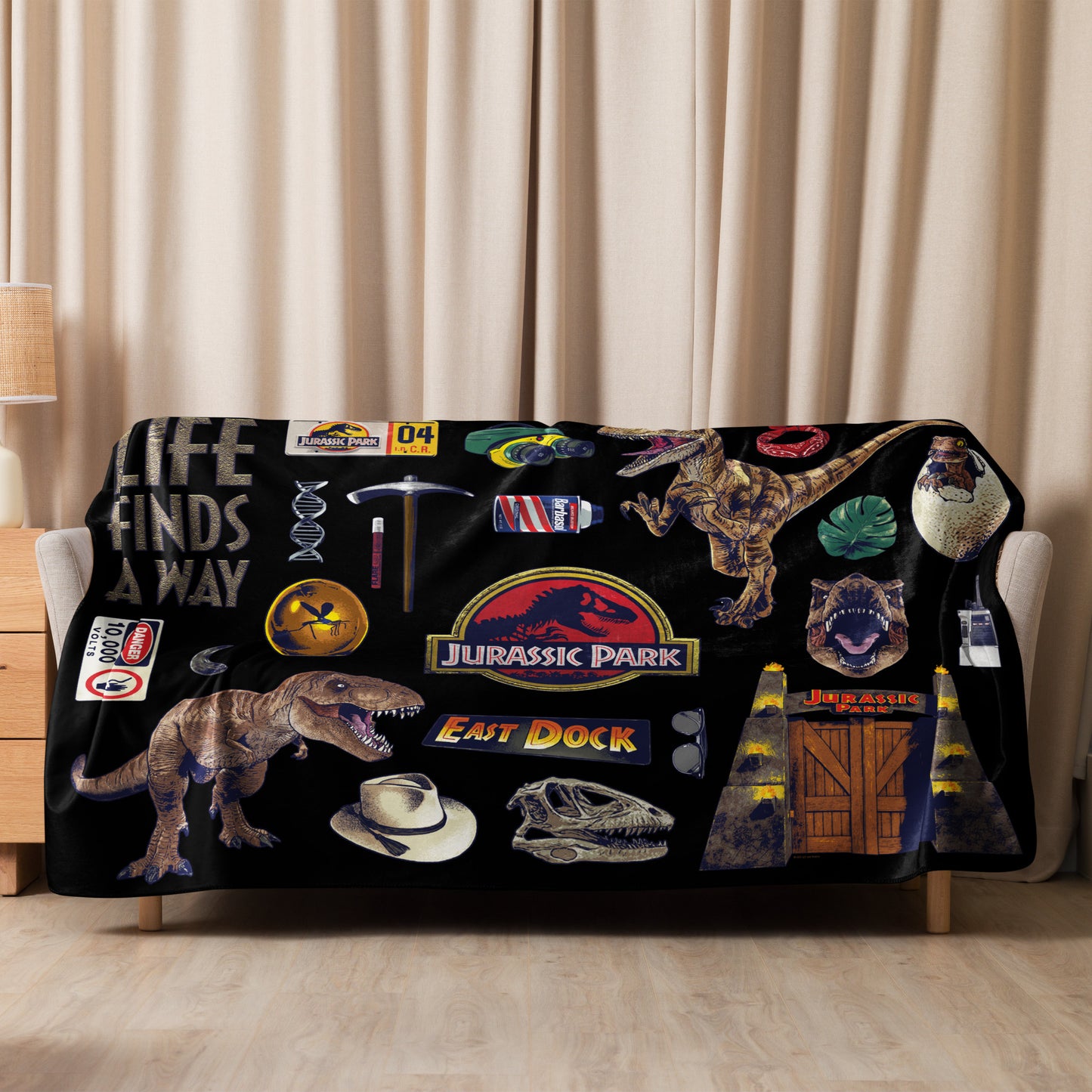 Jurassic Park Icons Sherpa Blanket