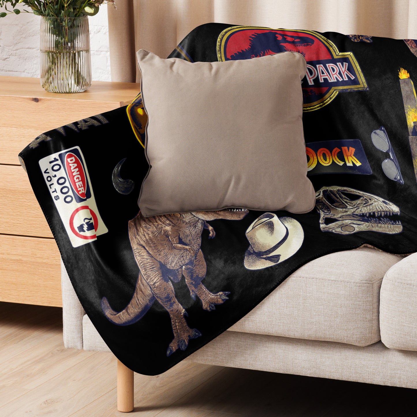 Jurassic Park Icons Sherpa Blanket