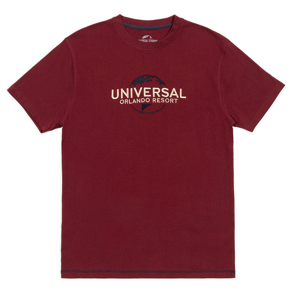 Universal Orlando Resort Maroon Embroidered Logo T-Shirt, Maroon, Medium
