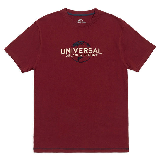 Universal Orlando Resort Maroon Embroidered Logo T-Shirt, Maroon, Medium