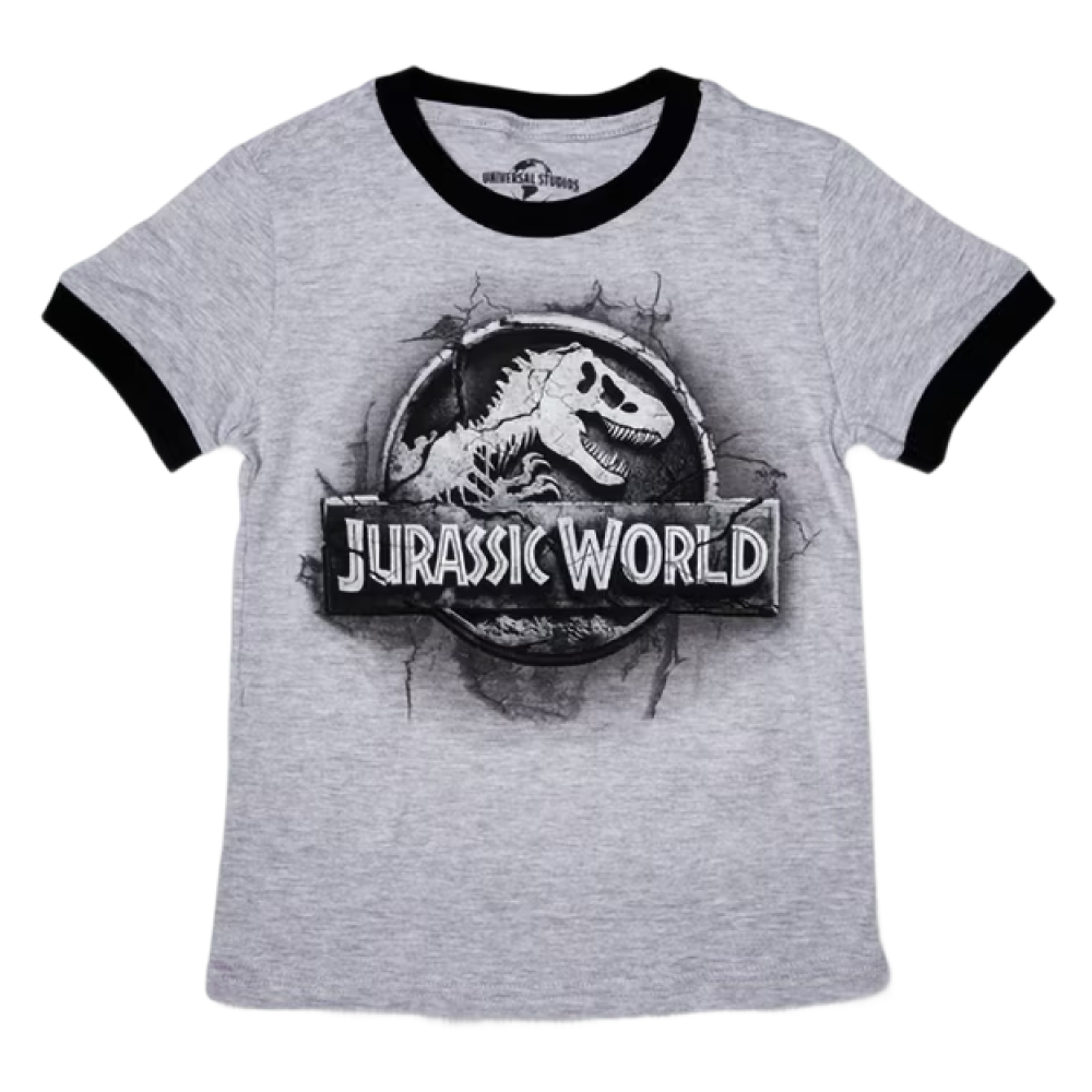 Jurassic World Stone Logo Youth T-Shirt-3