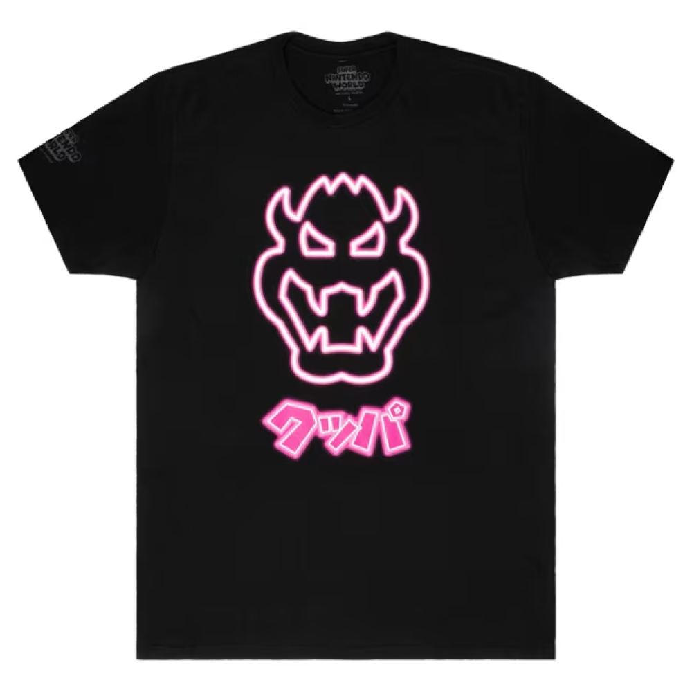 SUPER NINTENDO WORLD Neon Bowser Adult T-Shirt