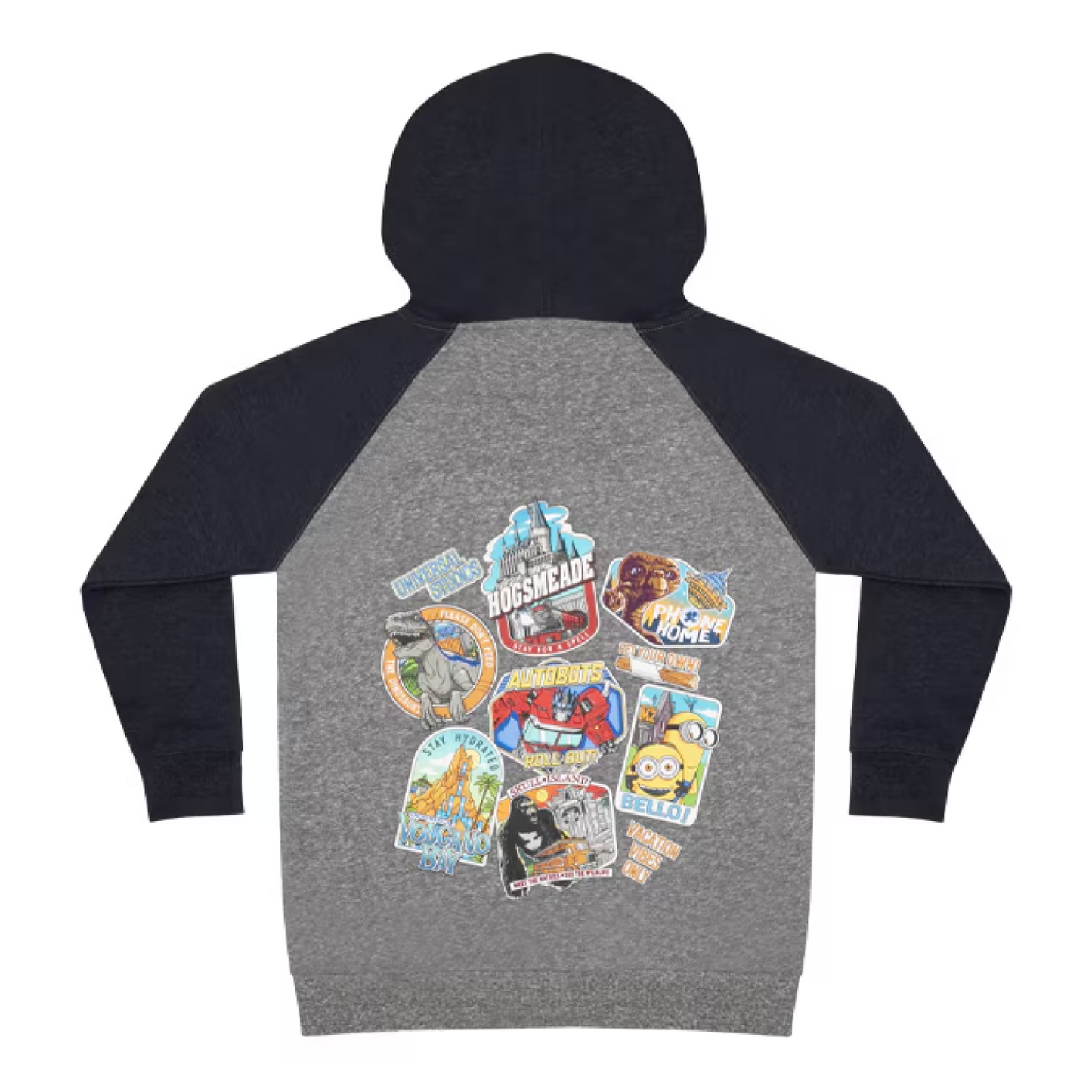 Universal Studios Collage Youth Zippered Hooded Sweatshirt-1