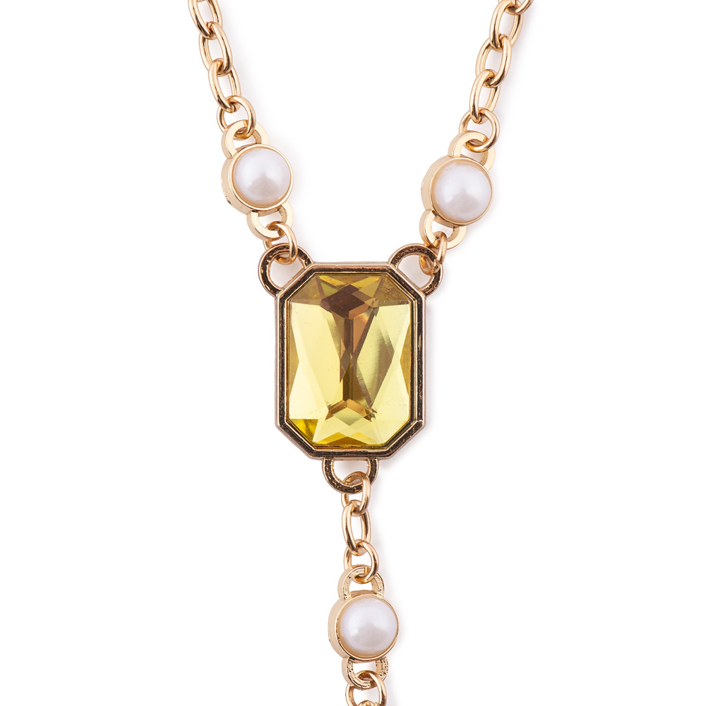 Harry Potter™ Necklace of Hufflepuff™ Crest with Pearl