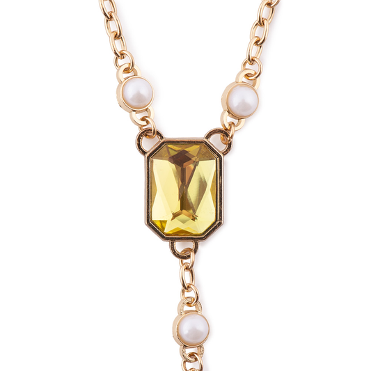 Harry Potter™ Necklace of Hufflepuff™ Crest with Pearl