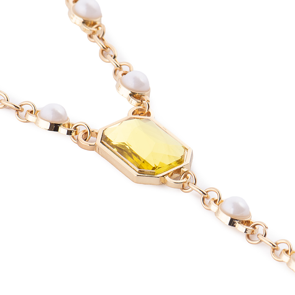 Harry Potter™ Necklace of Hufflepuff™ Crest with Pearl