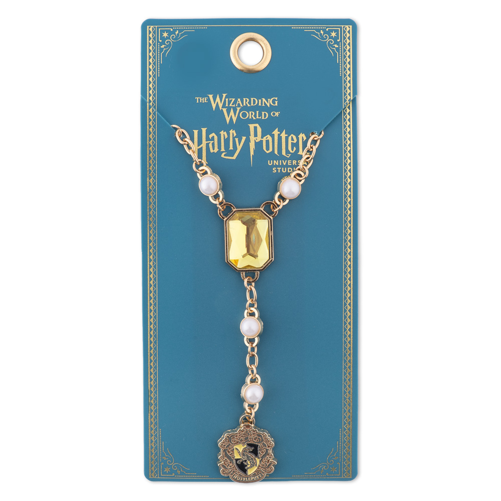 Harry Potter™ Necklace of Hufflepuff™ Crest with Pearl