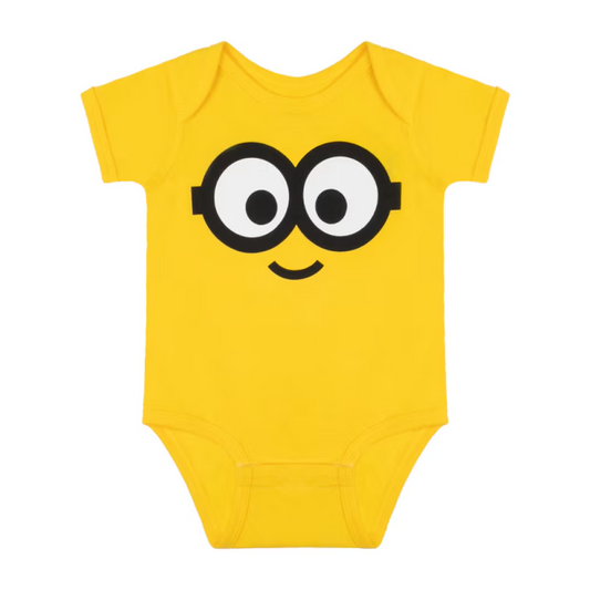 Despicable Me Two Eye Minion Face Baby Bodysuit