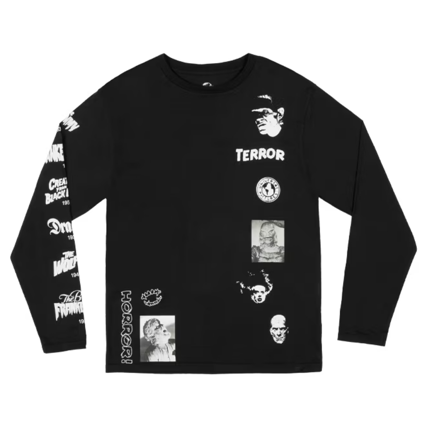 Classic Universal Monsters Black &amp; White Adult Long Sleeve Adult T-Shir
