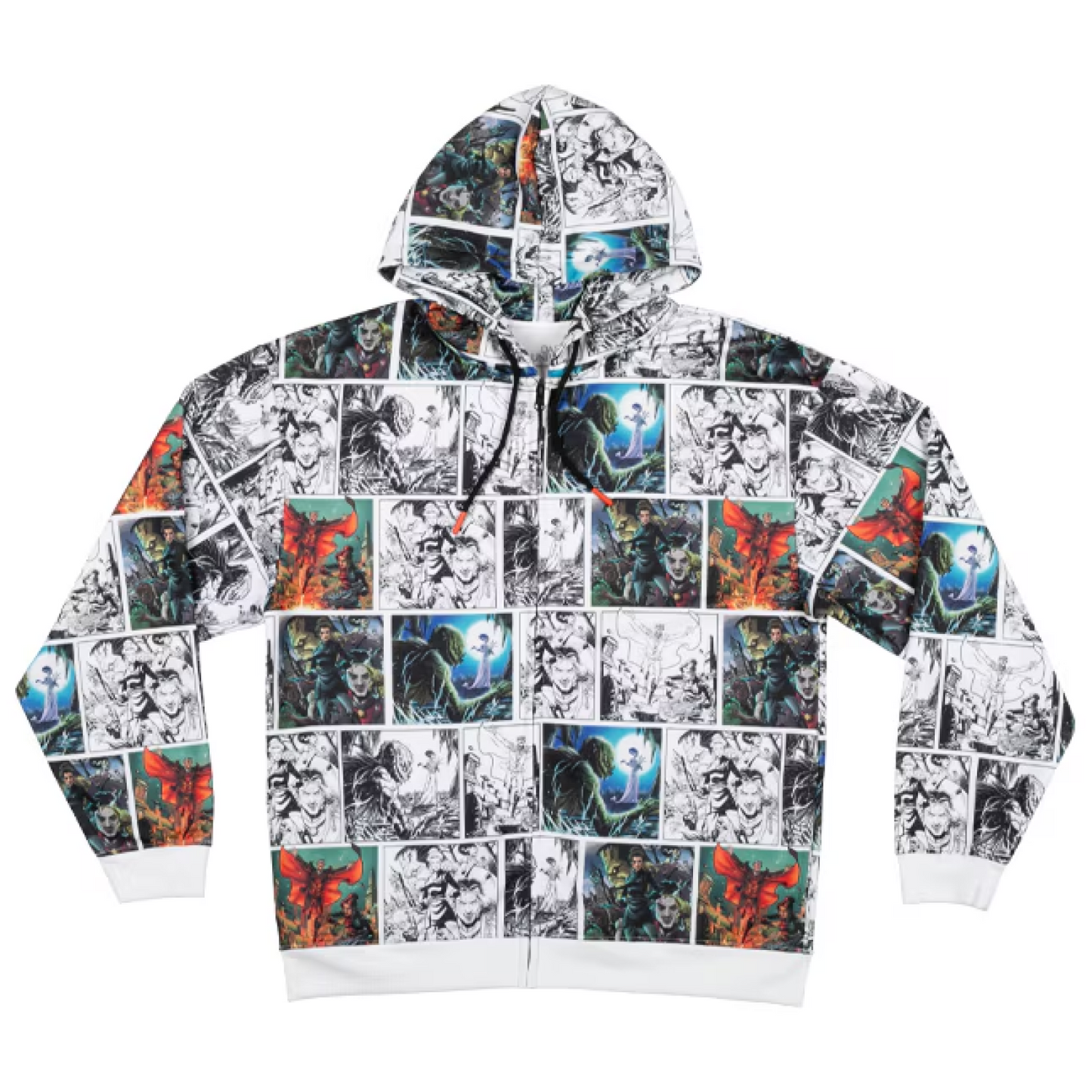 Dark Universe Monsters Comic Strip Hooded Adult Fleece