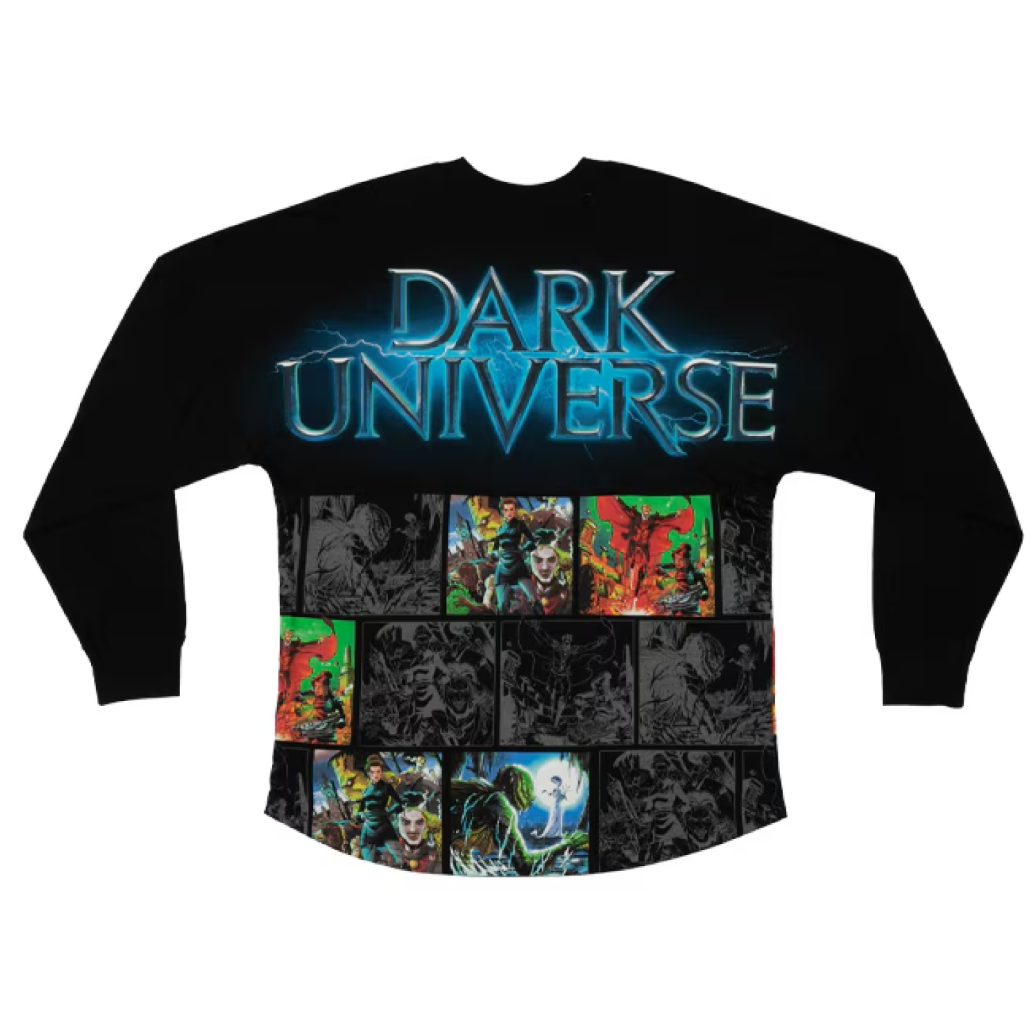 Dark Universe Monsters Comic Strip Adult Wingback Tee