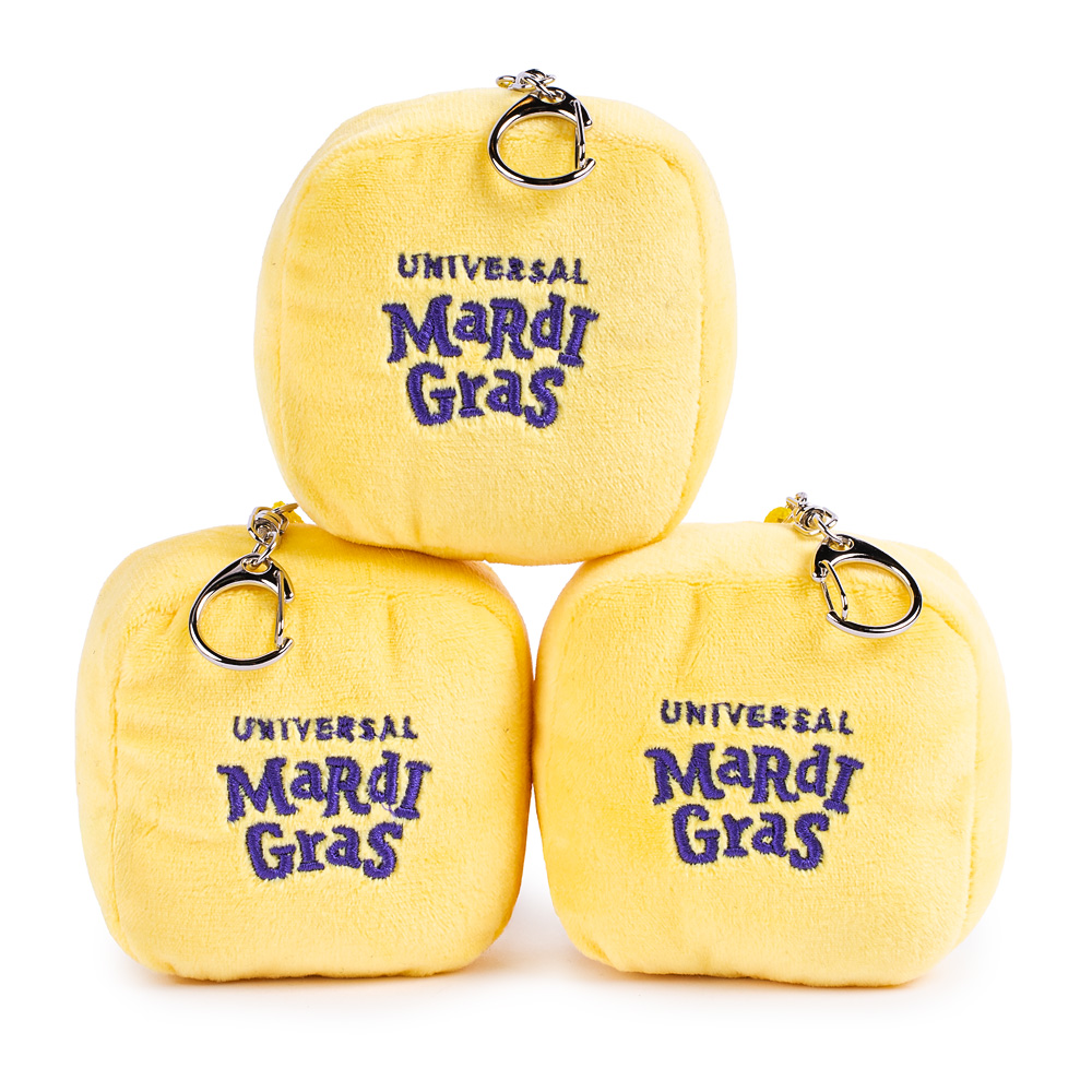 Mardi Gras Beignet Plush Clip 3-Pack