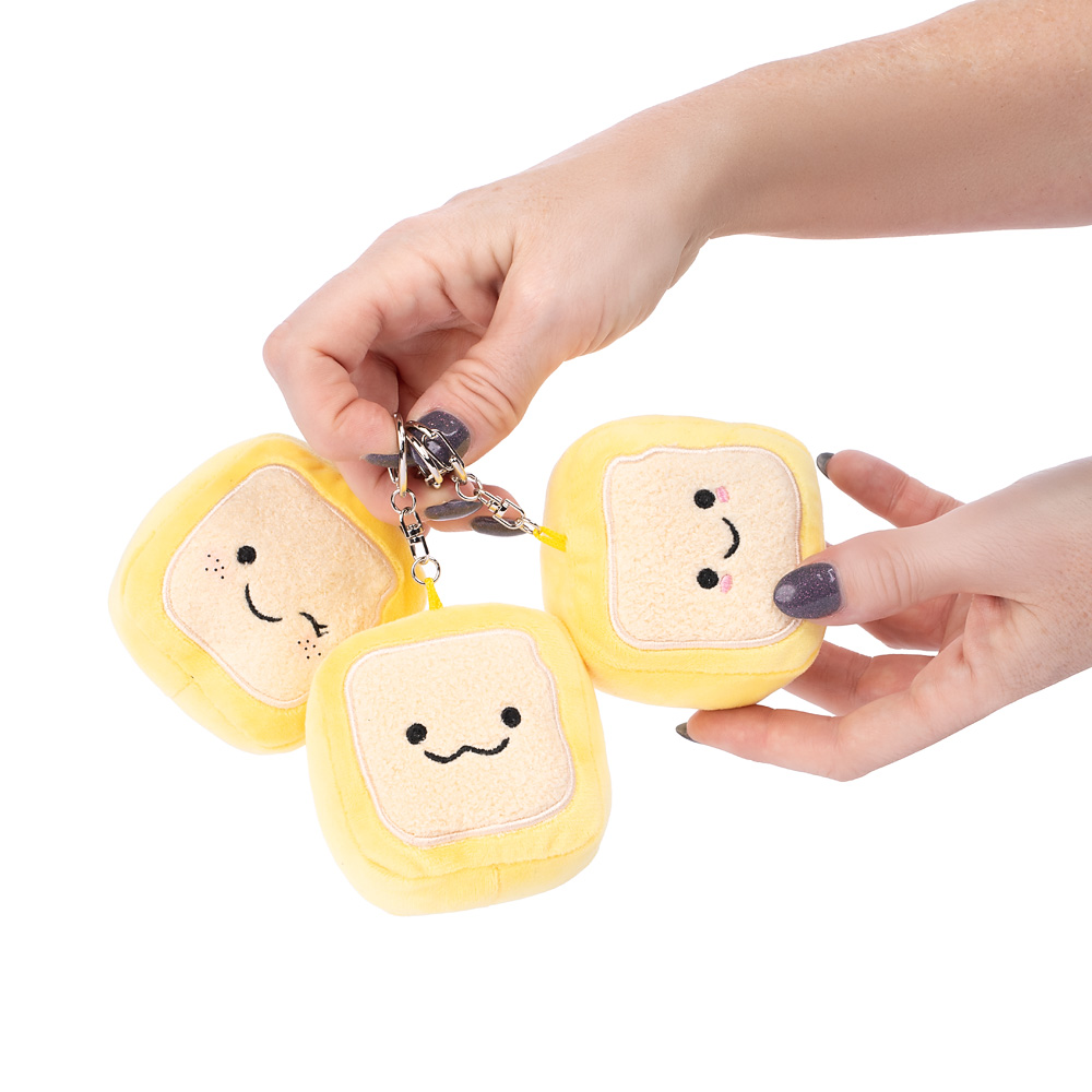 Mardi Gras Beignet Plush Clip 3-Pack