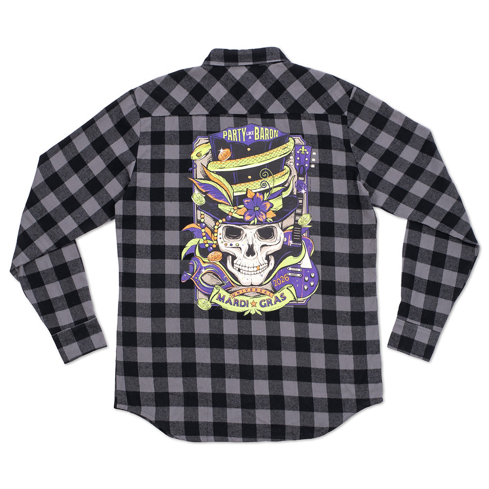 Mardi Gras 2026 Flannel Shirt featuring Baron Tonton