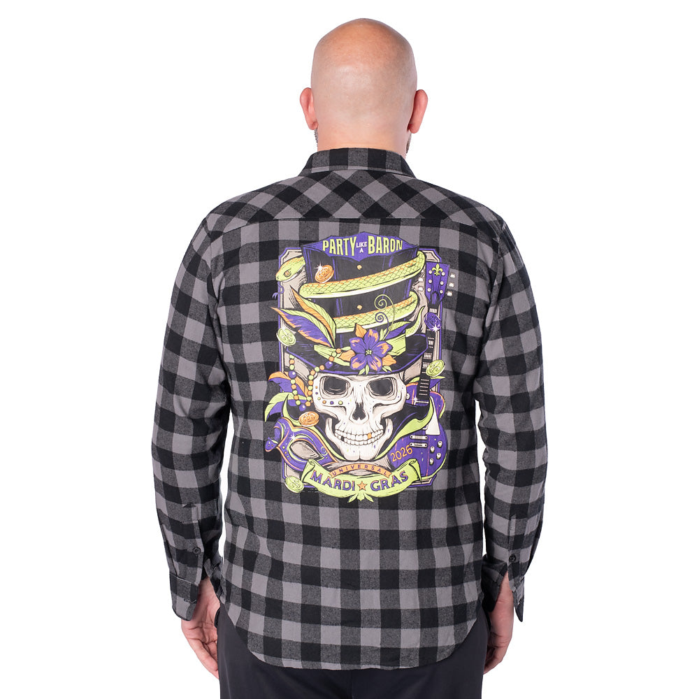 Mardi Gras 2026 Flannel Shirt featuring Baron Tonton