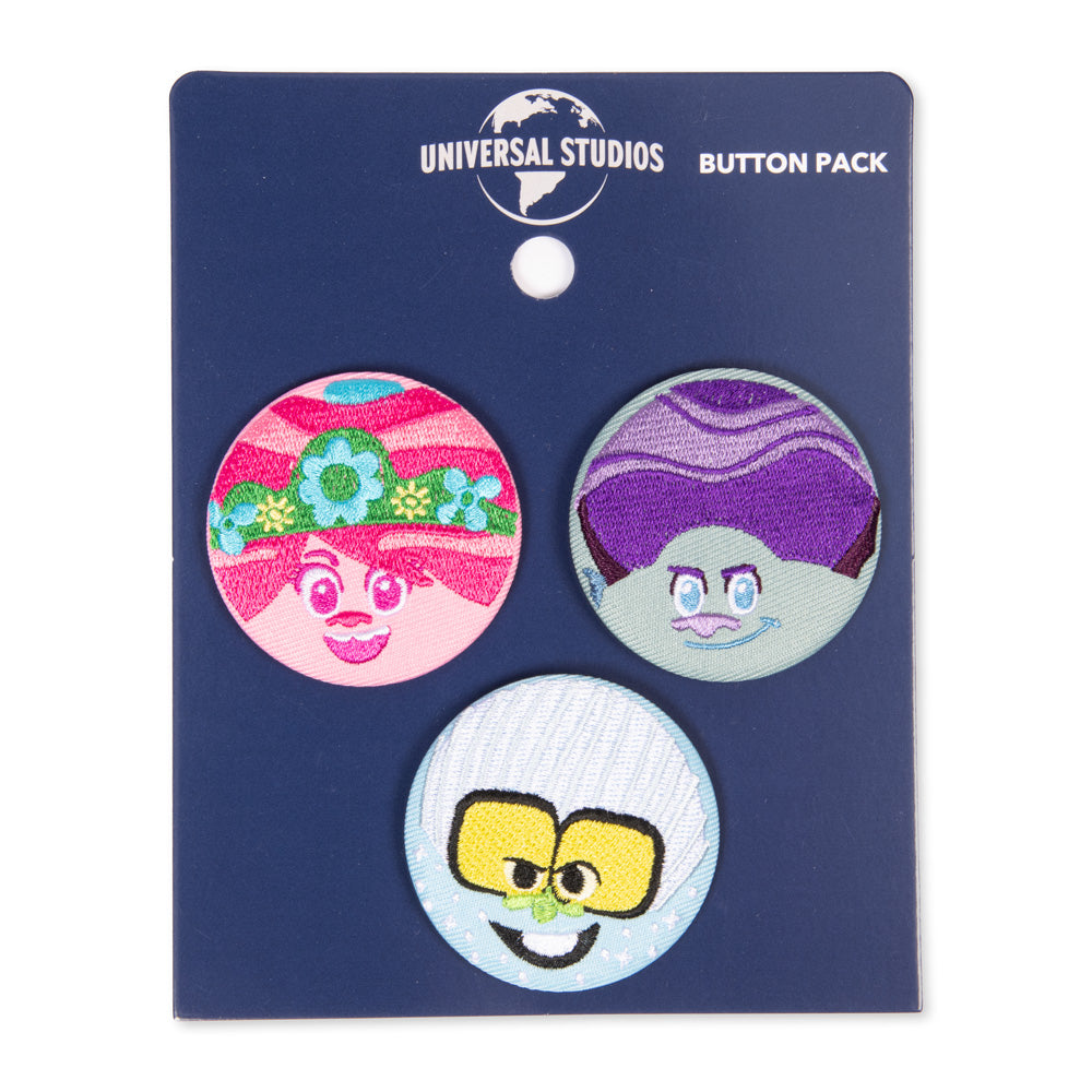 Trolls Embroidered 3-Piece Button Set