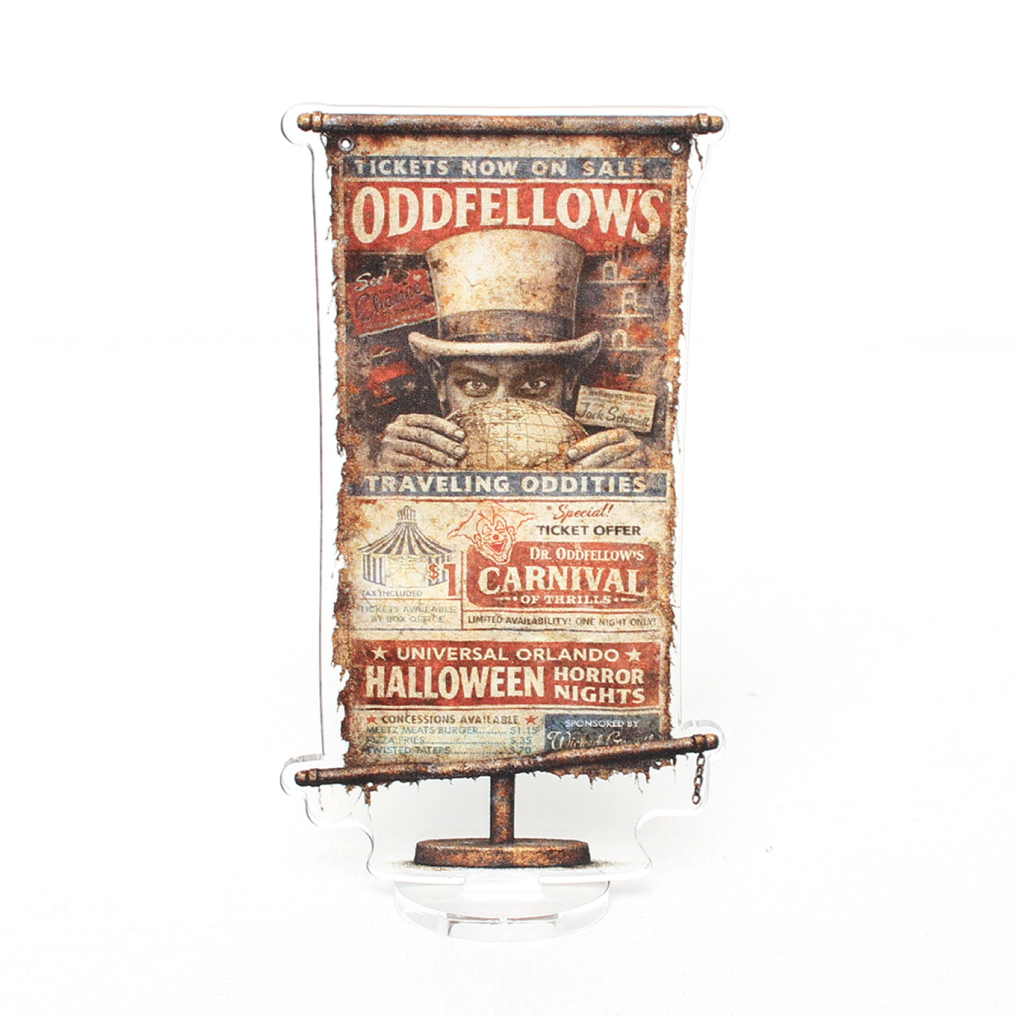 Halloween Horror Nights 2026 Dr. Oddfellow Acrylic Set