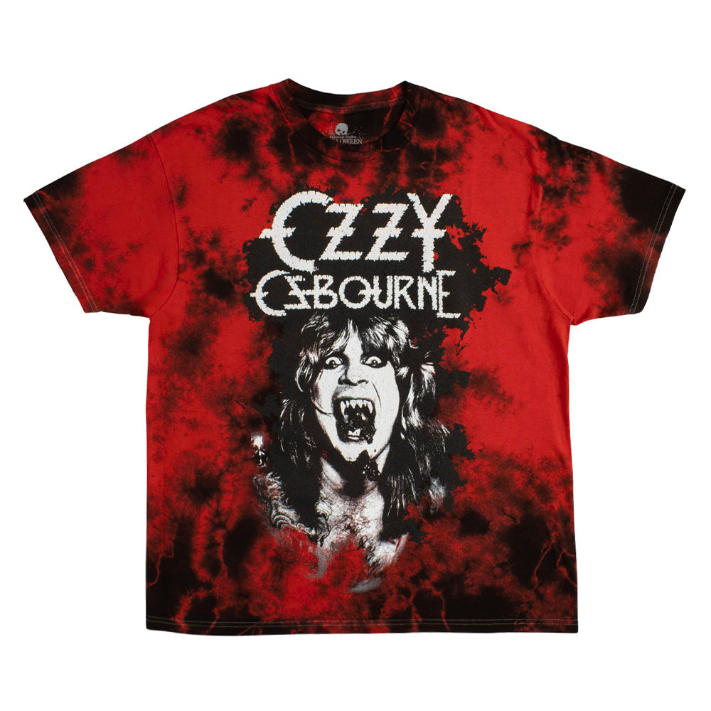 Halloween Horror Nights 2026 Ozzy Osbourne Red Tie-Dye T-Shirt