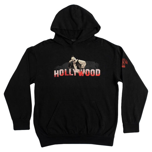 Halloween Horror Nights 2026 Hollywood Sign Art the Clown Hoodie-1