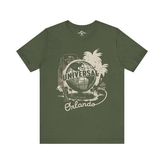 Universal orlando resort globe t-shirt - military green