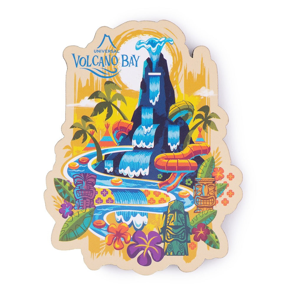 Volcano Bay Wooden Magnet