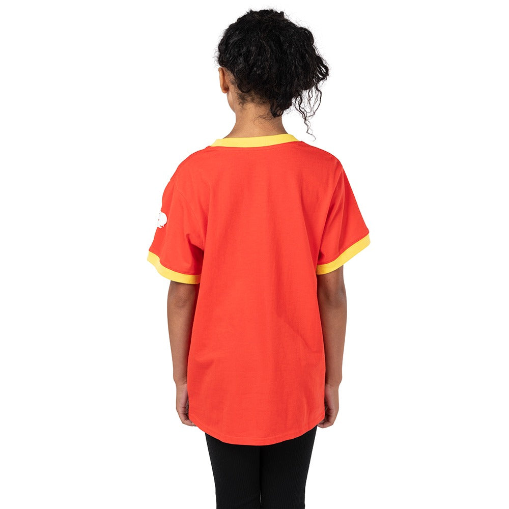 Despicable Me Minions & Popcorn Youth Ringer T-Shirt, Red, Small