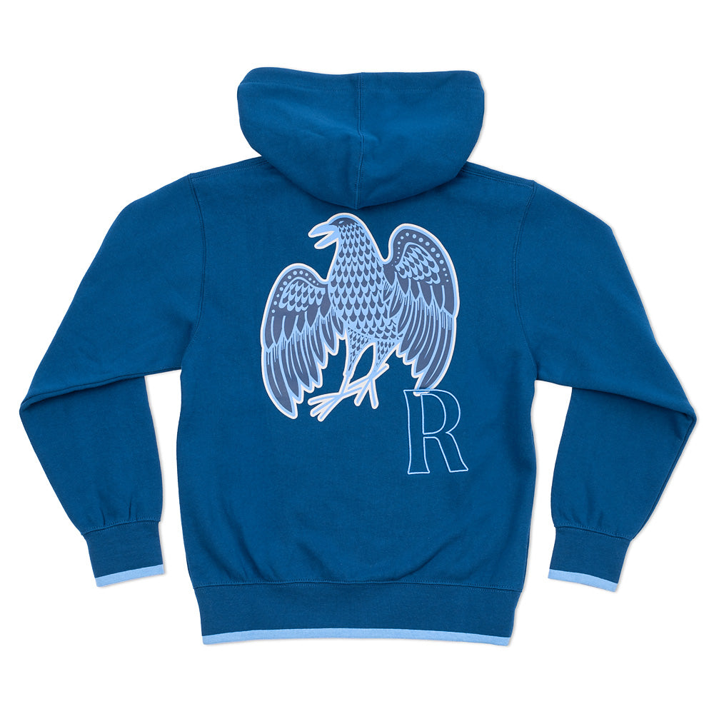 Harry Potter Youth Zip-Up Fleece Hoodie of Ravenclaw Logo-2