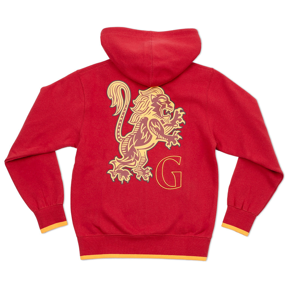 Harry Potter Youth Zip-Up Fleece Hoodie of Gryffindor Logo-2