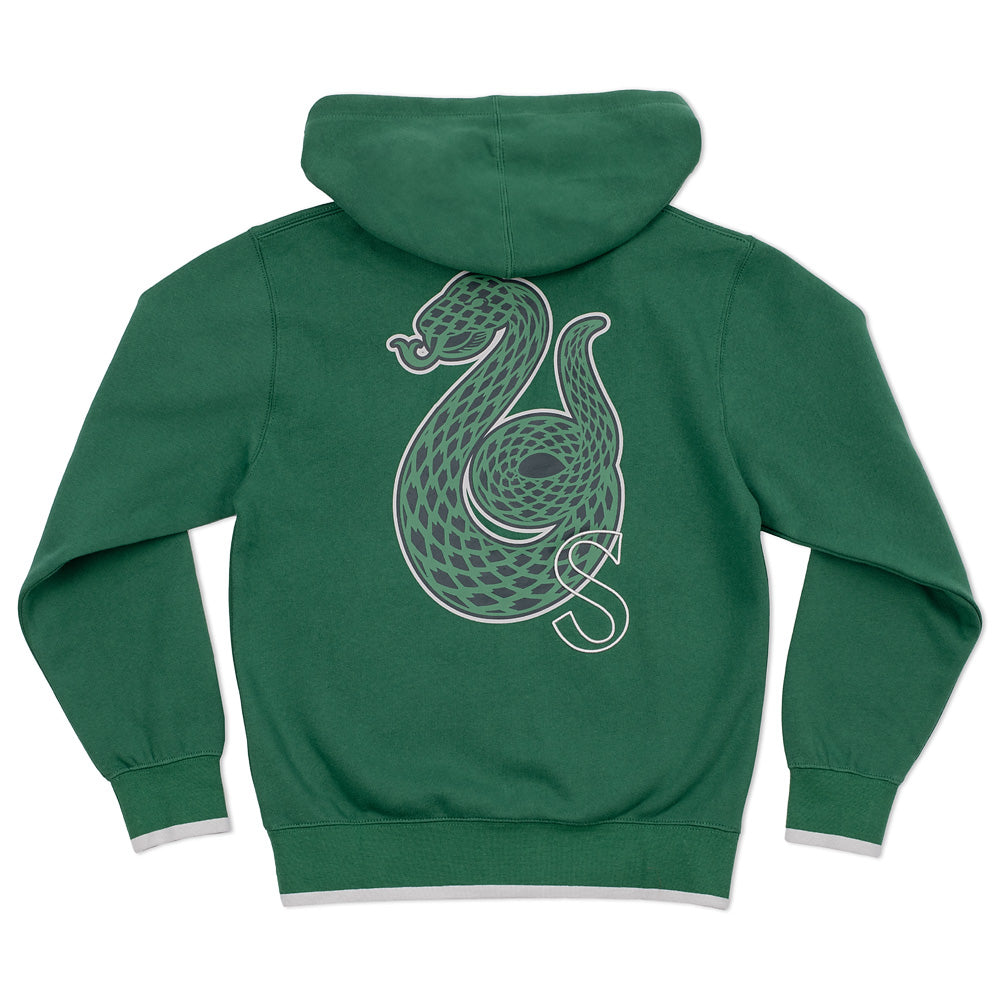 Harry Potter Youth Zip-Up Fleece Hoodie of Slytherin Logo-2