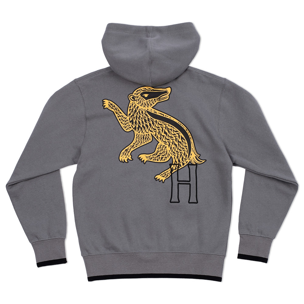 Harry Potter Youth Zip-Up Fleece Hoodie of Hufflepuff Logo-2