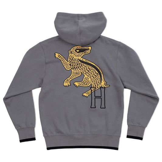 Harry Potter Youth Zip-Up Fleece Hoodie of Hufflepuff Logo-2