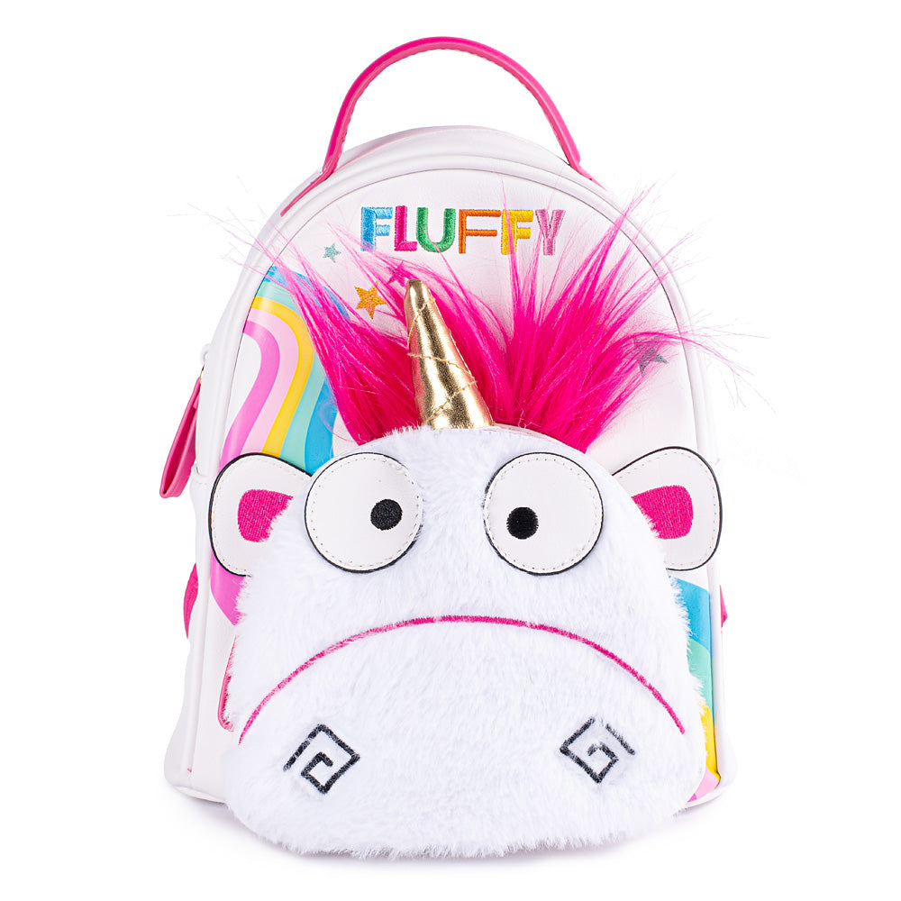 fluffy mini backpack YiXiamo Cute 10 Inch PU with D-Ring & Removable Ball Charm for Teens & Women (yellow) faux fur trim Minions Fluffy Unicorn Mini-Backpack -
