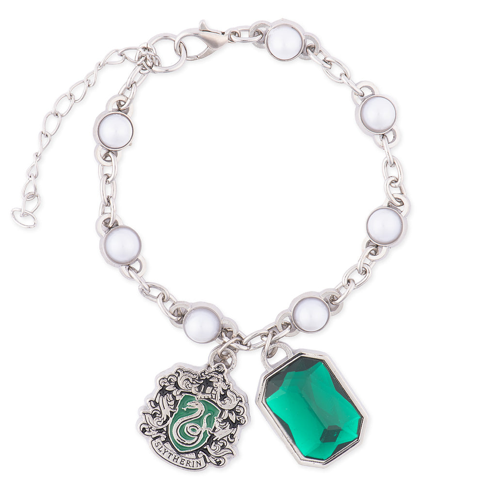 Harry Potter Bracelet of Slytherin™ Crest with Pearl