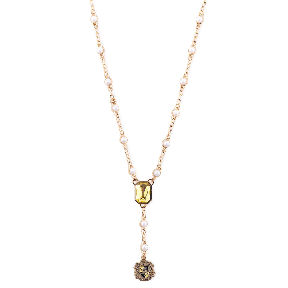 Harry Potter Necklace of Hufflepuff™ Crest with Pearl
