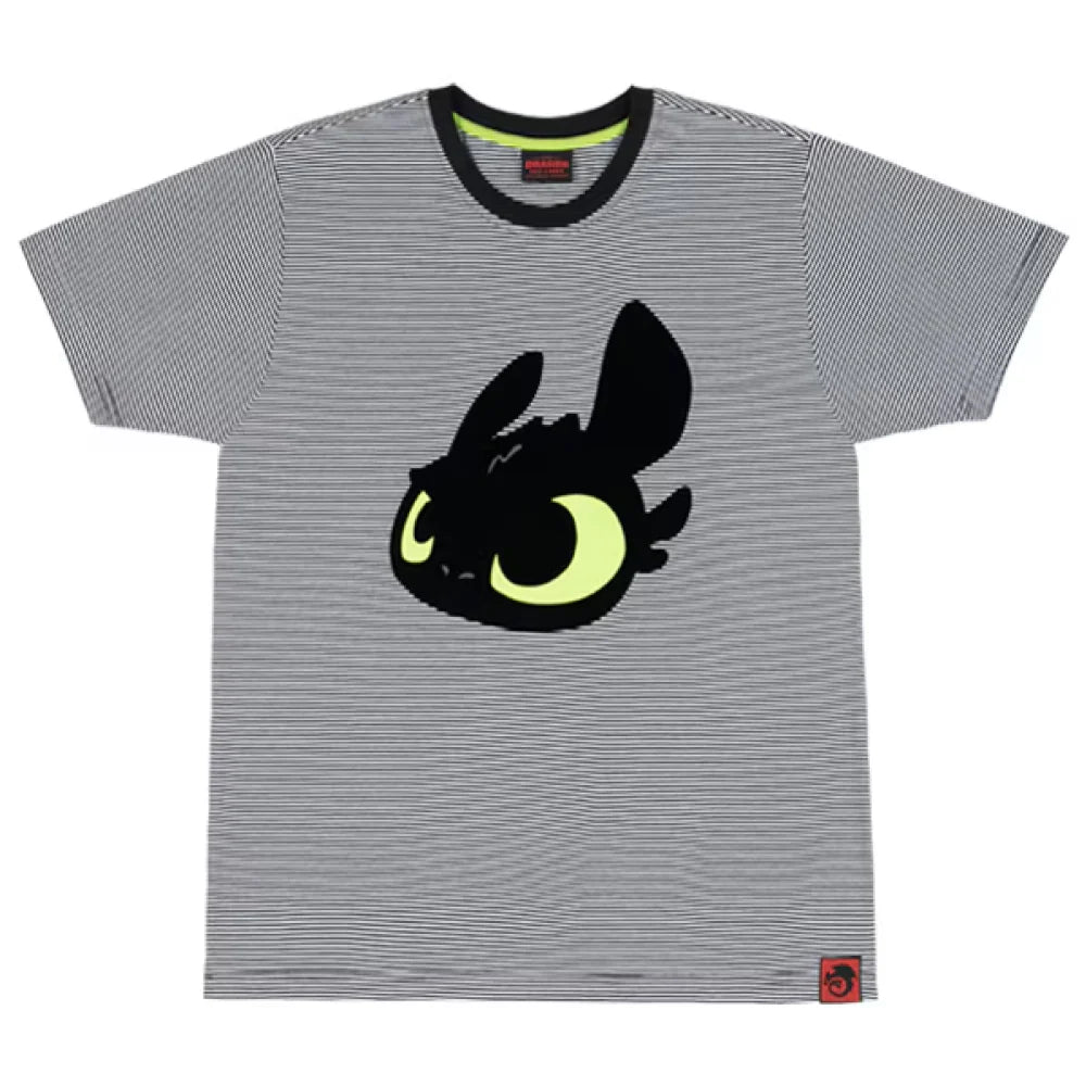 How To Train Your Dragon Toothless Striped Adult Tee - Black/White - XXXL