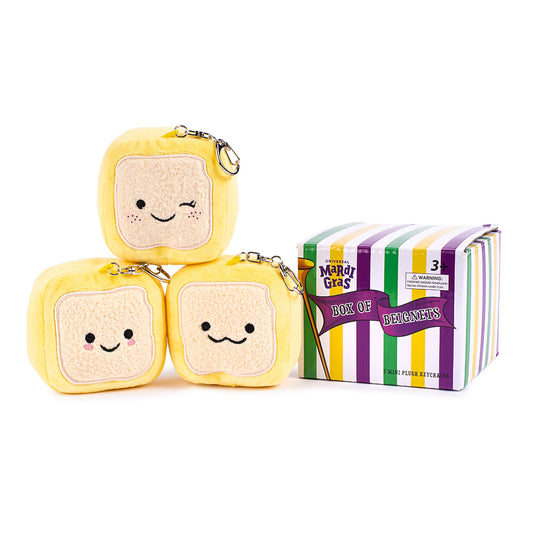Mardi Gras Beignet Plush Clip 3-Pack