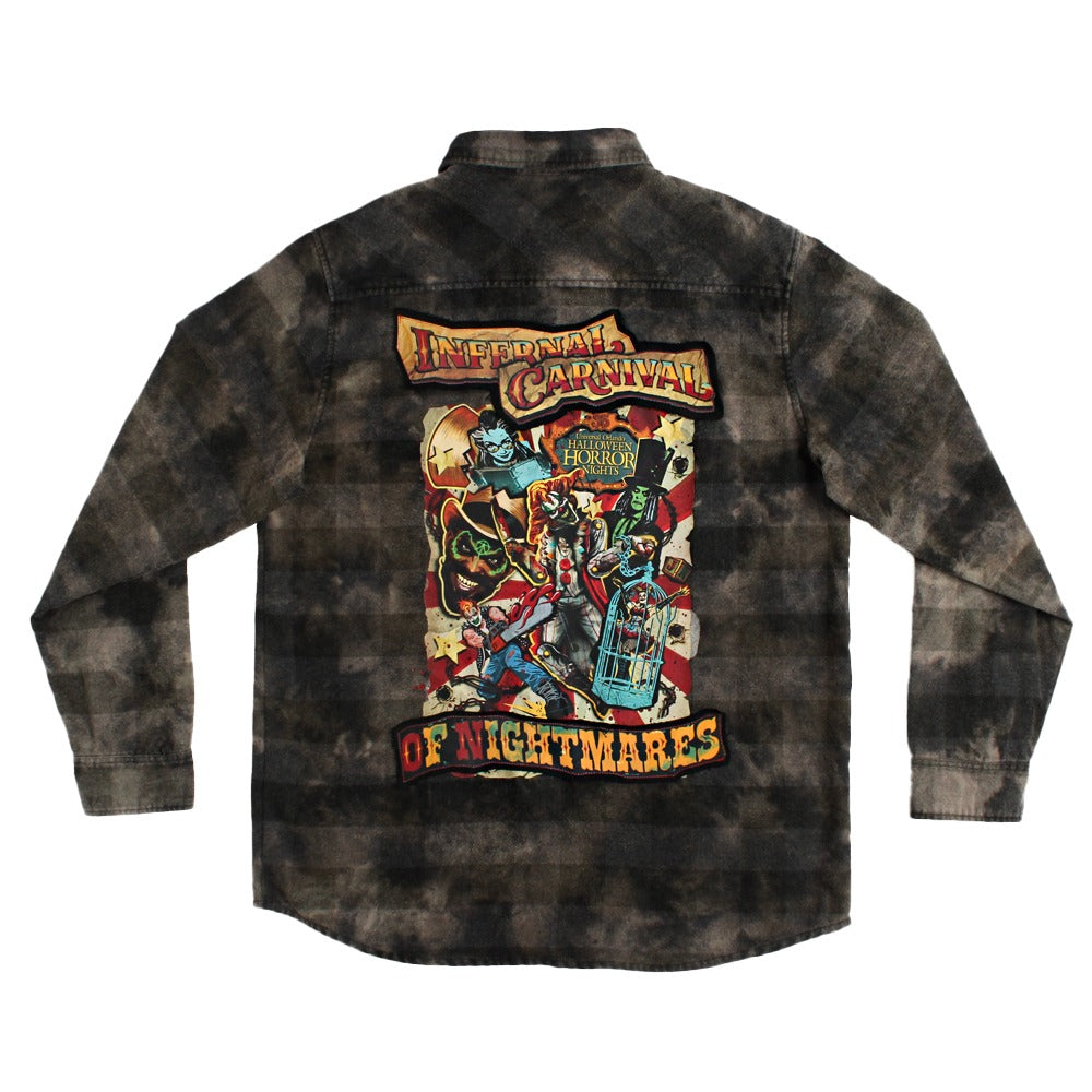 Halloween Horror Nights 2026 Icons Plaid Long Sleeve Button-Up Shirt-2