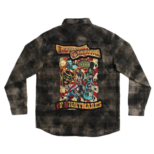 Halloween Horror Nights 2026 Icons Plaid Long Sleeve Button-Up Shirt-2