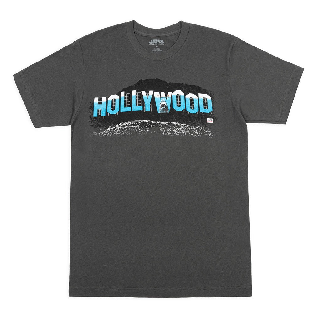 Jaws Hollywood Sign T-Shirt, Black, XX-Large