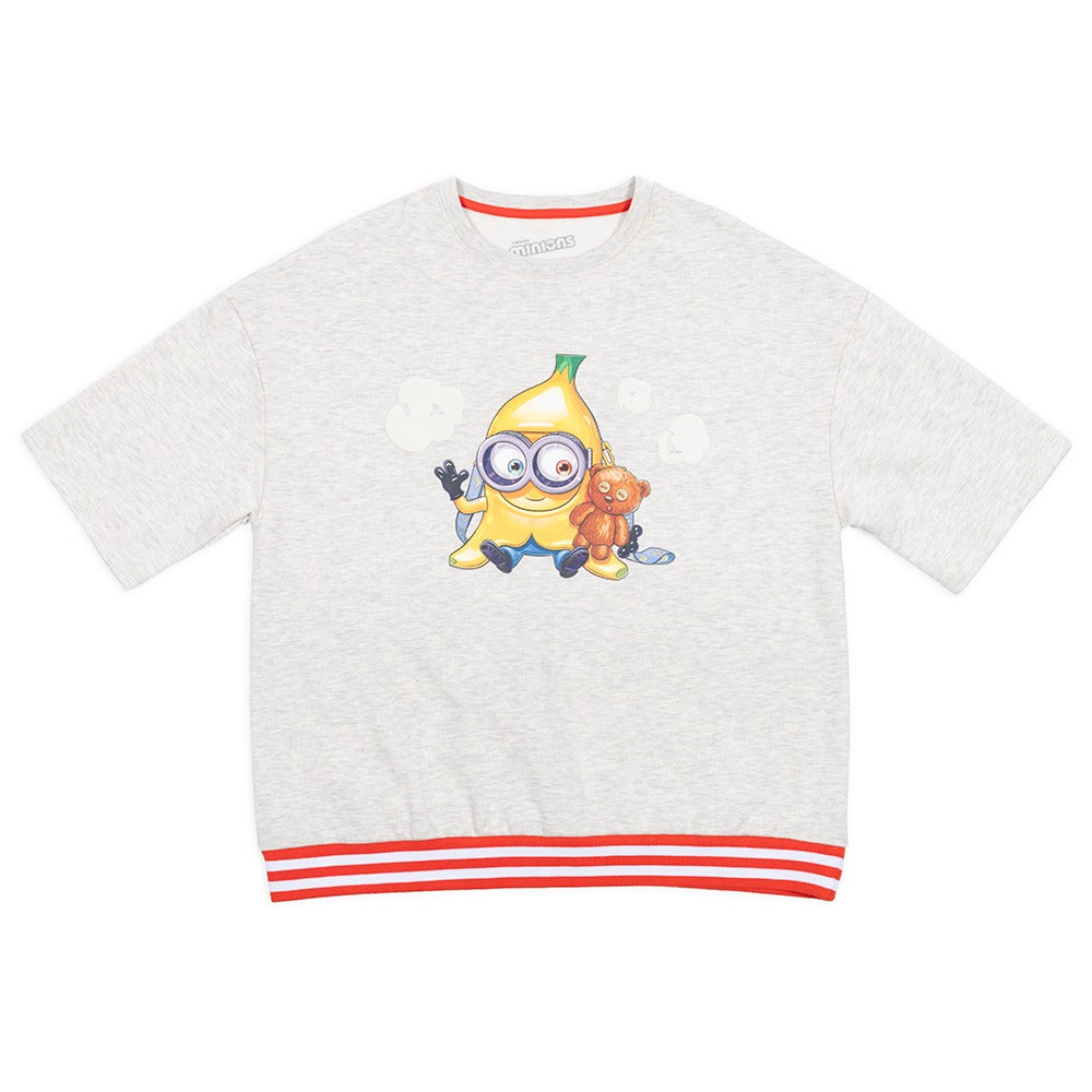 Despicable Me Minions & Popcorn Oversized T-Shirt, Heather, X-Small