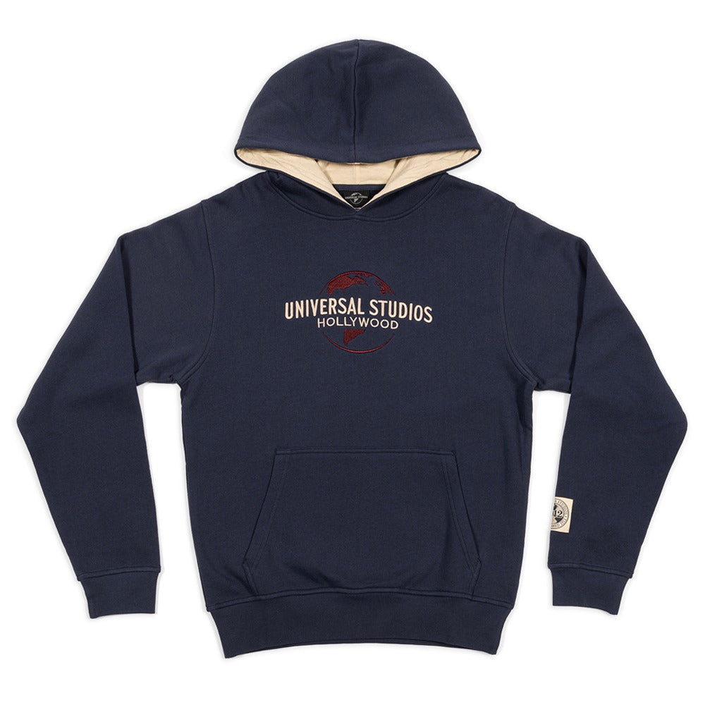 Universal Studios Hollywood Embroidered Logo Hoodie, Navy, Medium