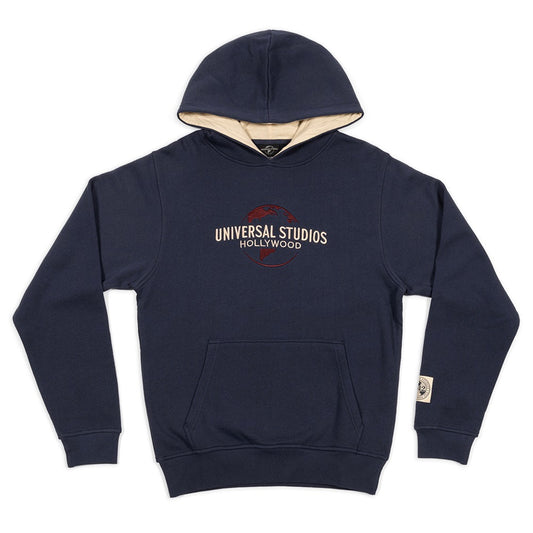 Universal Studios Hollywood Embroidered Logo Hoodie, Navy, Medium