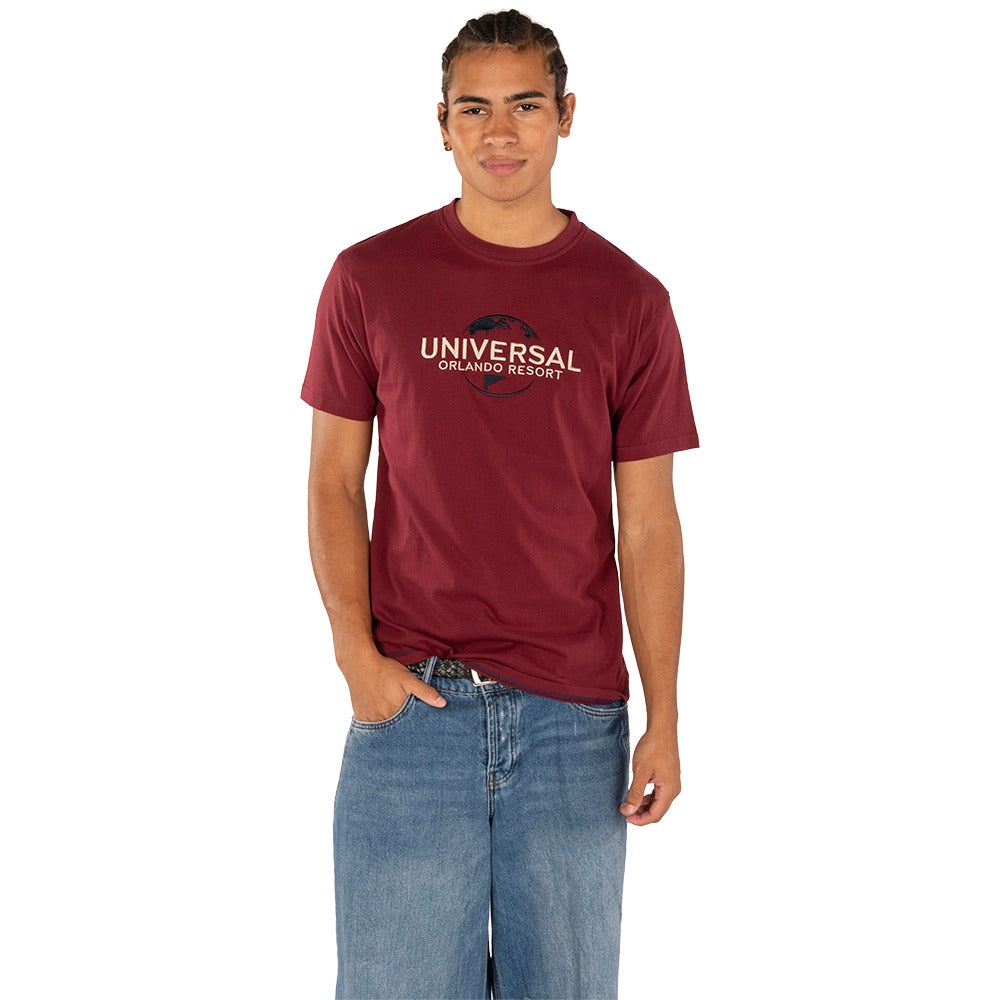 Universal Orlando Resort Maroon Embroidered Logo T-Shirt-5