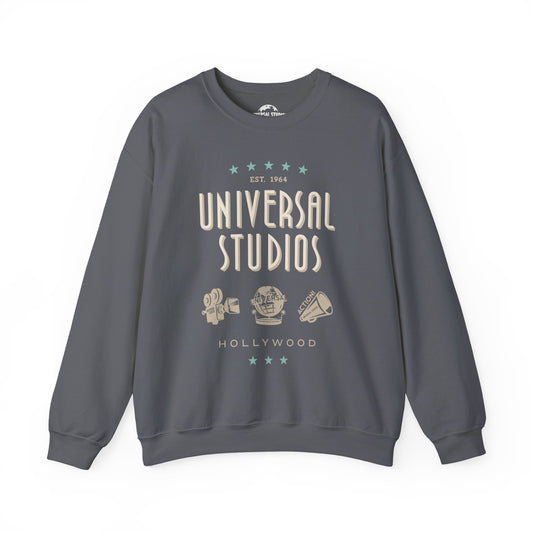 Universal studios hollywood icons crewneck sweatshirt - charcoal